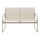 Set de mobilier de exterior cu funcție relaxare Veranda, textilene-metal, cappuccino, 110x74x75 cm