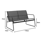 Set de mobilier de exterior cu funcție relaxare Veranda, textilene-metal, cappuccino, 110x74x75 cm