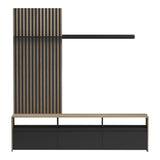 Set de mobilier living cu rafturi Delfina și metal, Sonoma - Negru, 190x40x199 cm - Negru
