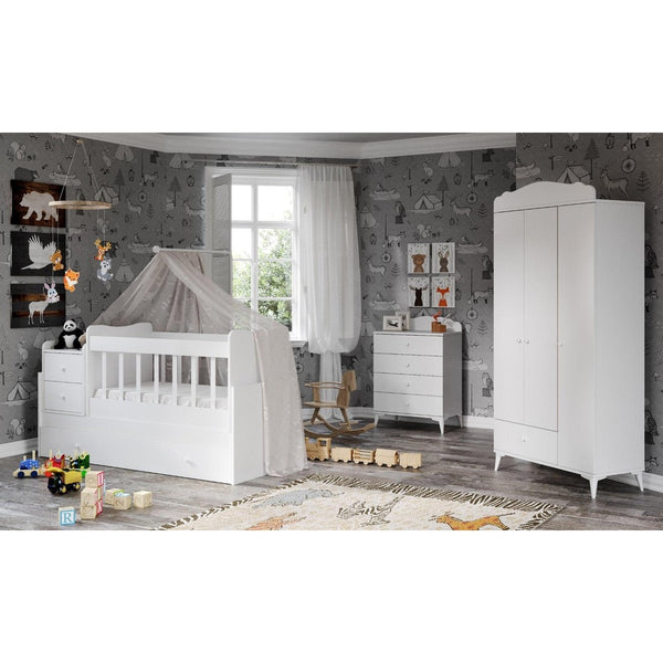 Set de mobilier pentru camera bebelusului Sansa, Alb, 95x67x175 cm