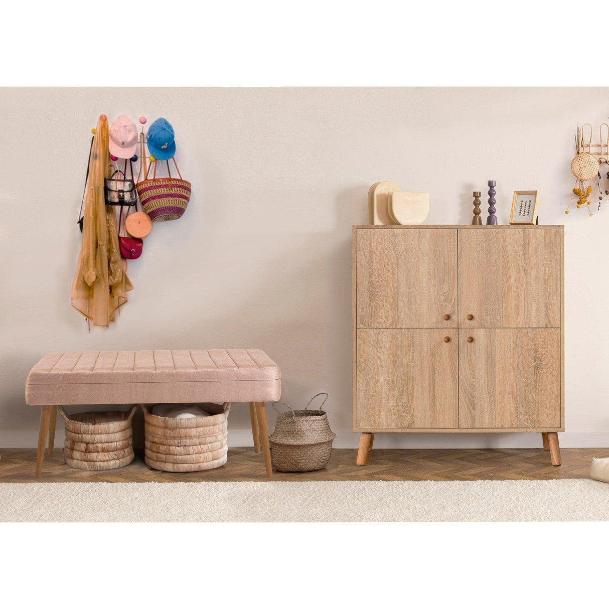 Set de mobilier pentru hol Multilux - 726 - 1053 Hallway Furniture Set 10, Sonomo, 111x36x95 cm