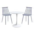 Set de mobilier pentru sufragerie cu masă și scaune Elijah-Aurora, Polipropilenă, Masa: 60x74 cm, Scaune: 2 bucăți, Alb-Gri