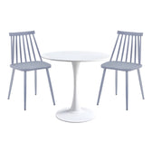 Set de mobilier pentru sufragerie cu masă și scaune Elijah-Aurora, Polipropilenă, Masa: 60x74 cm, Scaune: 2 bucăți, Alb-Gri