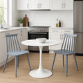 Set de mobilier pentru sufragerie cu masă și scaune Elijah-Aurora, Polipropilenă, Masa: , Scaune: 2 bucăți, Alb-Gri, 60x74 cm, imagine suplimentara