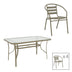 Set de mobilier pentru sufragerie cu masă și scaune Tade-Ensure, Metal și Sticlă, 140x80x70 cm