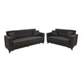 canapea Set de sufragerie 2 piese Modesto, neagra 85x215 cm