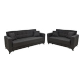 canapea Set de sufragerie 2 piese Modesto, neagra 85x215 cm