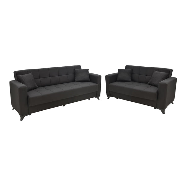 Set de sufragerie 2 piese Modesto, neagra, 85x215 cm