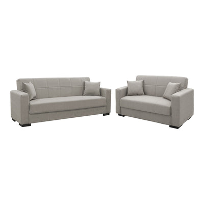 canapea Set de sufragerie 2 piese Vox, Gri deschisa 83x214 cm