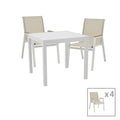 mobilier de gradina Set de sufragerie Azelie-Kliton set de 5 Gri-aluminiu alb 77x55x94 cm