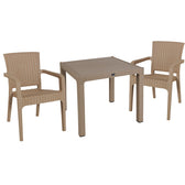 mobilier de gradina Set de sufragerie Explore-Halcyon set 3 piese Crem 90x90x74 cm