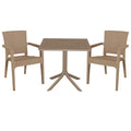mobilier de gradina Set de sufragerie Groovy-Halcyon set 3 piese Crem 80x80x74 cm