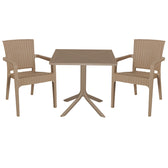 mobilier de gradina Set de sufragerie Groovy-Halcyon set 3 piese Crem 80x80x74 cm