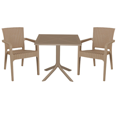 Set de sufragerie Groovy-Halcyon set 3 piese, Crem, 80x80x74 cm
