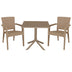 mobilier de gradina Set de sufragerie Groovy-Halcyon set 3 piese Crem 80x80x74 cm