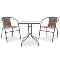 mobilier de gradina Set de sufragerie Obbi-Watson 3buc metal-pe maro