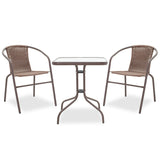 Set de sufragerie Obbi-Watson 3buc metal-pe maro, 60x60x60 cm