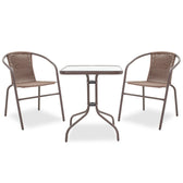 mobilier de gradina Set de sufragerie Obbi-Watson 3buc metal-pe maro