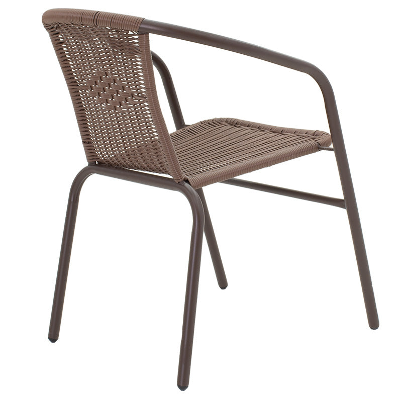 Set de sufragerie Obbi-Watson 3buc metal-pe maro, 60x60x60 cm, perspectiva suplimentara