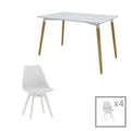 Set de sufragerie student Natali-Gaston set 5 buc alb 120x80x76 cm