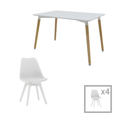 Set de sufragerie student Natali-Gaston set 5 buc alb 120x80x76 cm