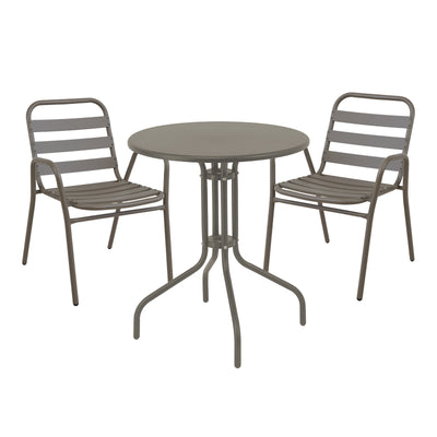 mobilier de gradina Set de sufragerie Sussie-Vergo set de 3 sampanie metal-aluminiu D60x70 cm