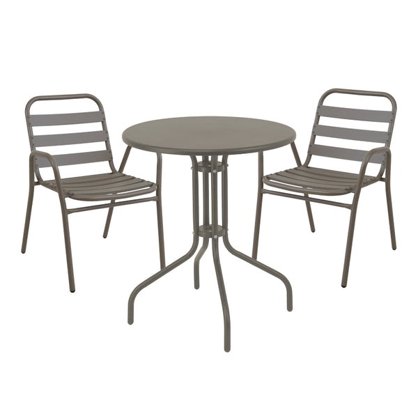 Set de sufragerie Sussie-Vergo set de 3 sampanie metal-aluminiu, Bej, D60x70 cm