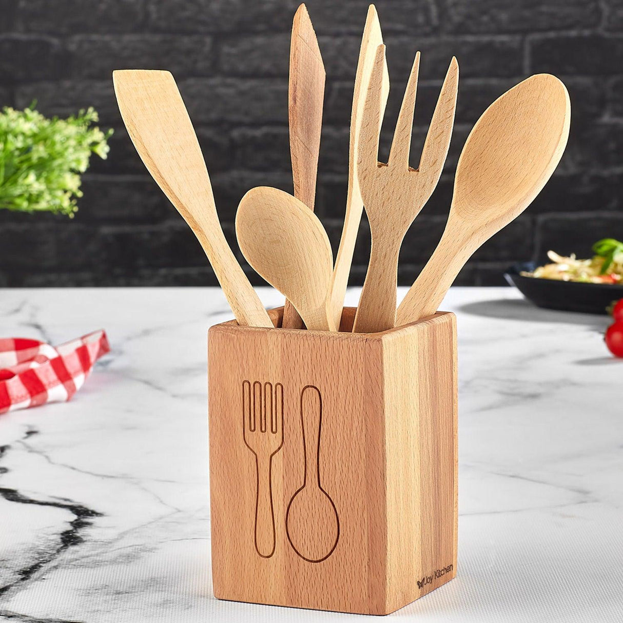 Set de ustensile de bucătărie Kitchenware Set   UP00678, Natural, 13x13x32 cm