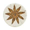 Set Decorativ Perete Cu Cercuri Wicker, Rattan Alb-Bej, Variate, 3 Piese, 50x50x8 cm, detaliu produs