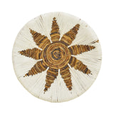 Set Decorativ Perete Cu Cercuri Wicker, Rattan Alb-Bej, Variate, 3 Piese, 50x50x8 cm