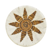 Set Decorativ Perete Cu Cercuri Wicker, Rattan Alb-Bej, Variate, 3 Piese, 50x50x8 cm, detaliu produs