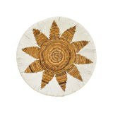Set Decorativ Perete Cu Cercuri Wicker, Rattan Alb-Bej, Variate, 3 Piese, 50x50x8 cm