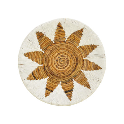 Set Decorativ Perete Cu Cercuri Wicker, Rattan Alb-Bej, Variate, 3 Piese, 50x50x8 cm, perspectiva suplimentara