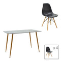 Masa Cu Scaune Set dining Chloe-Julita, 5 piese, Antracit, 120x70x75 cm