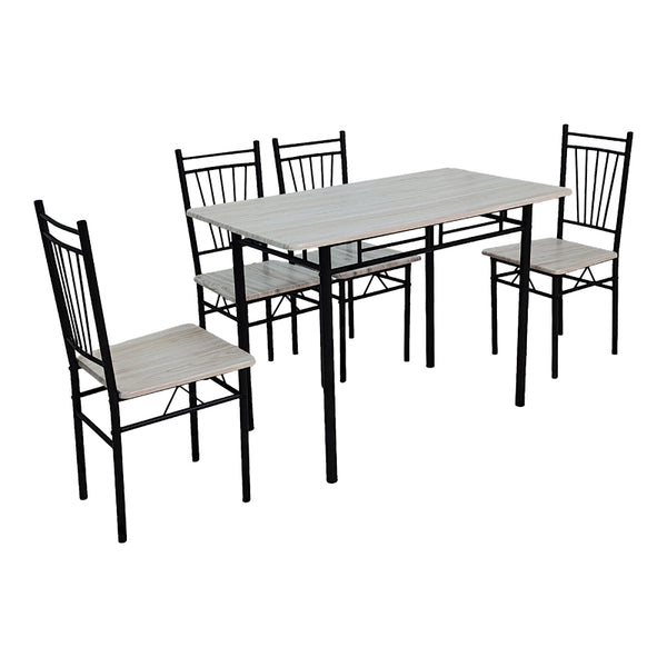Set dining cu masă și 4 scaune Roza, și metal, Stejar, 120x65x75 cm