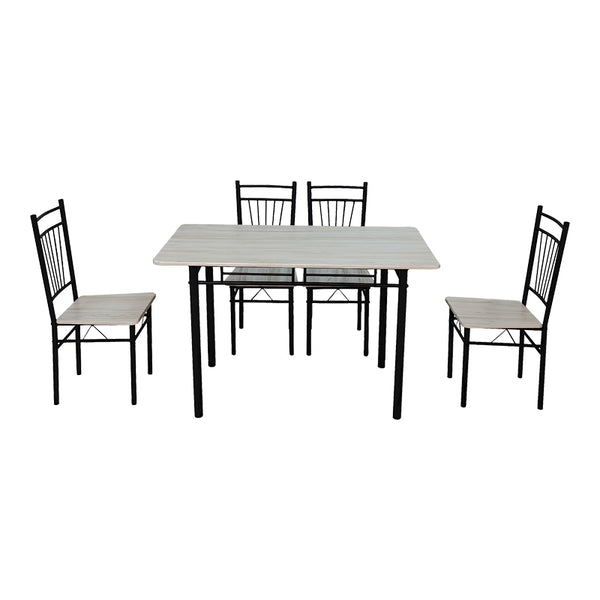 Set dining cu masă și 4 scaune Roza, și metal, Stejar, 120x65x75 cm