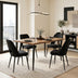 Set dining cu Murde Chairs negru and Neve masă negru 140x80x75cm set 5 piese, Natural, 140x80x75 cm, imagine principală, MDF, metal, stofă, pentru living sau bucătărie