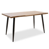 Set dining cu Murde Chairs negru and Neve masă negru 140x80x75cm set 5 piese, Natural, 140x80x75 cm, vedere laterală, MDF, metal, stofă, pentru living sau bucătărie