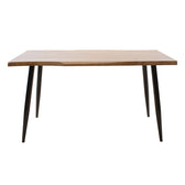 Set dining cu Murde Chairs negru and Neve masă negru 140x80x75cm set 5 piese, Natural, 140x80x75 cm, detaliu finisaj, MDF, metal, stofă, pentru living sau bucătărie
