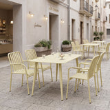 Set dining exterior Heven Vista, 5 piese, 120x70x72 cm - Champagne