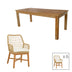 Masa Cu Scaune Set dining Elaiza-Wooly, 7 piese, Bej-Natural, 220x90x75 cm
