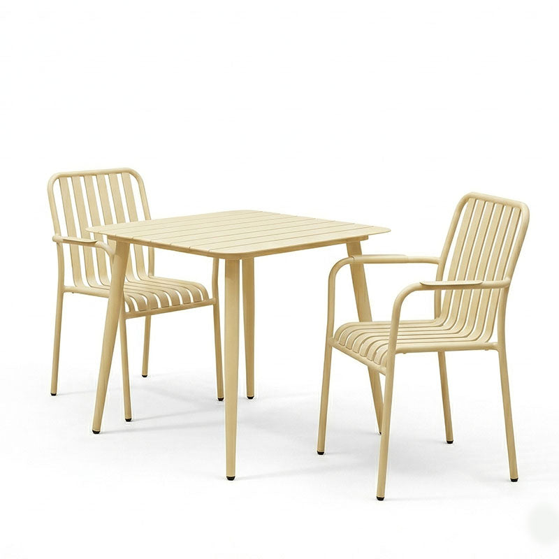 Set dining exterior Heven Vista, 3 piese, 80x80x72 cm - Champagne