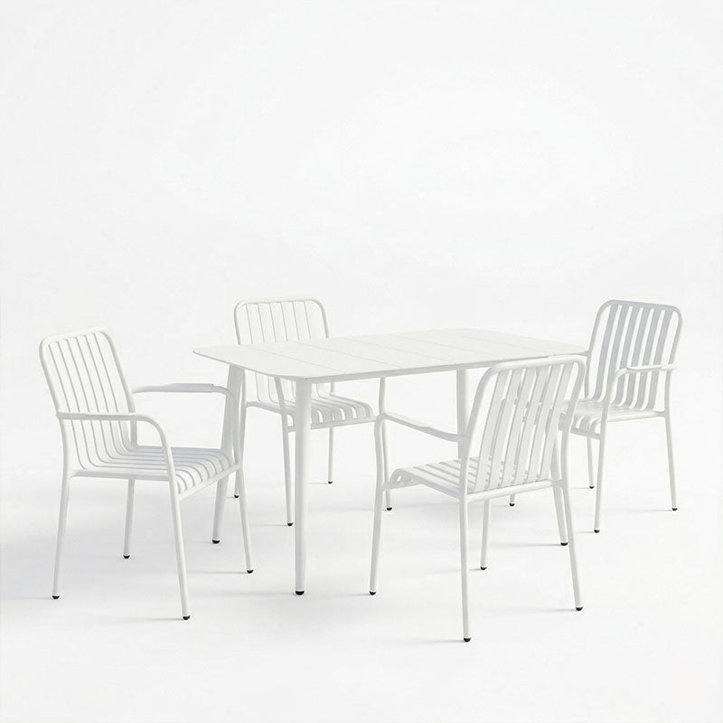 Set dining exterior Heven Vista, 5 piese, 120x70x72 cm - Alb