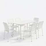 Set dining exterior Heven Vista, 7 piese, 120x70x72 cm - Alb