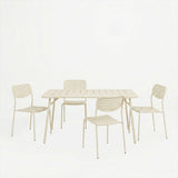 Set dining exterior Moraja Deraby I, 5 piese, Crem, 140x80x72 cm