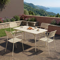 Set dining exterior Moraja Federal, 5 piese, Crem, 140x80x72 cm, imagine principală, metal, PP, pentru living sau bucătărie