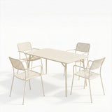 Set dining exterior Moraja Federal, 5 piese, Crem, 140x80x72 cm