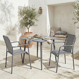 Set dining exterior Heven Vista, 3 piese, 80x80x72 cm - Antracit