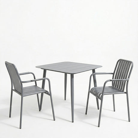 Set dining Heven Vista set 3 piese antracit aluminiu, 80x80x72 cm