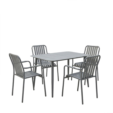 Set dining Heven Vista set 5 piese antracit aluminiu, 120x70x72 cm